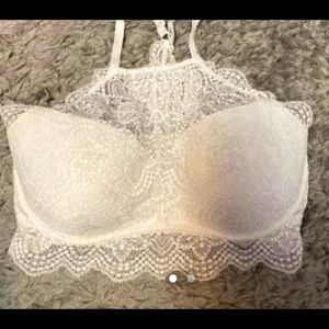 VSPink high neck white lace bralette LDD (36DD)